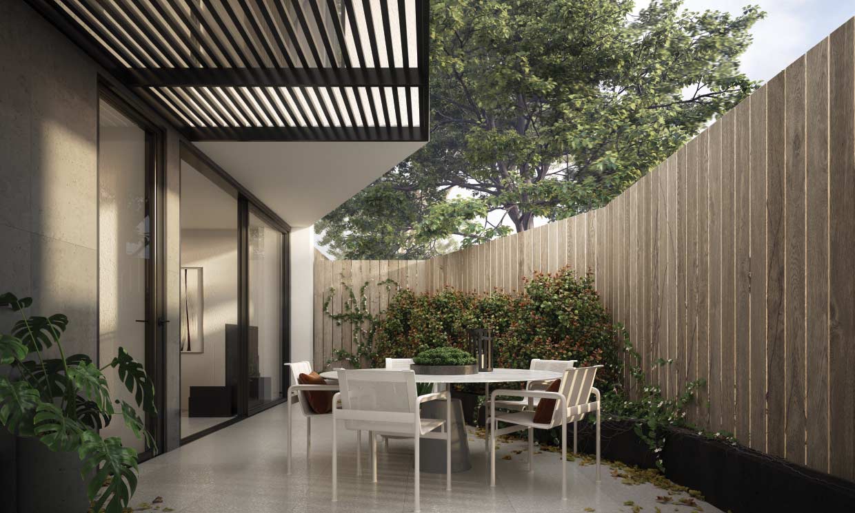 The Mill - Private Courtyard - Artist Impression